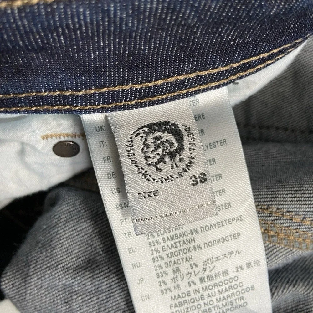 Diesel Jeans men's 38x31 LARKEE BEEX Tapered Stretch Dark Blue Denim Button Fly